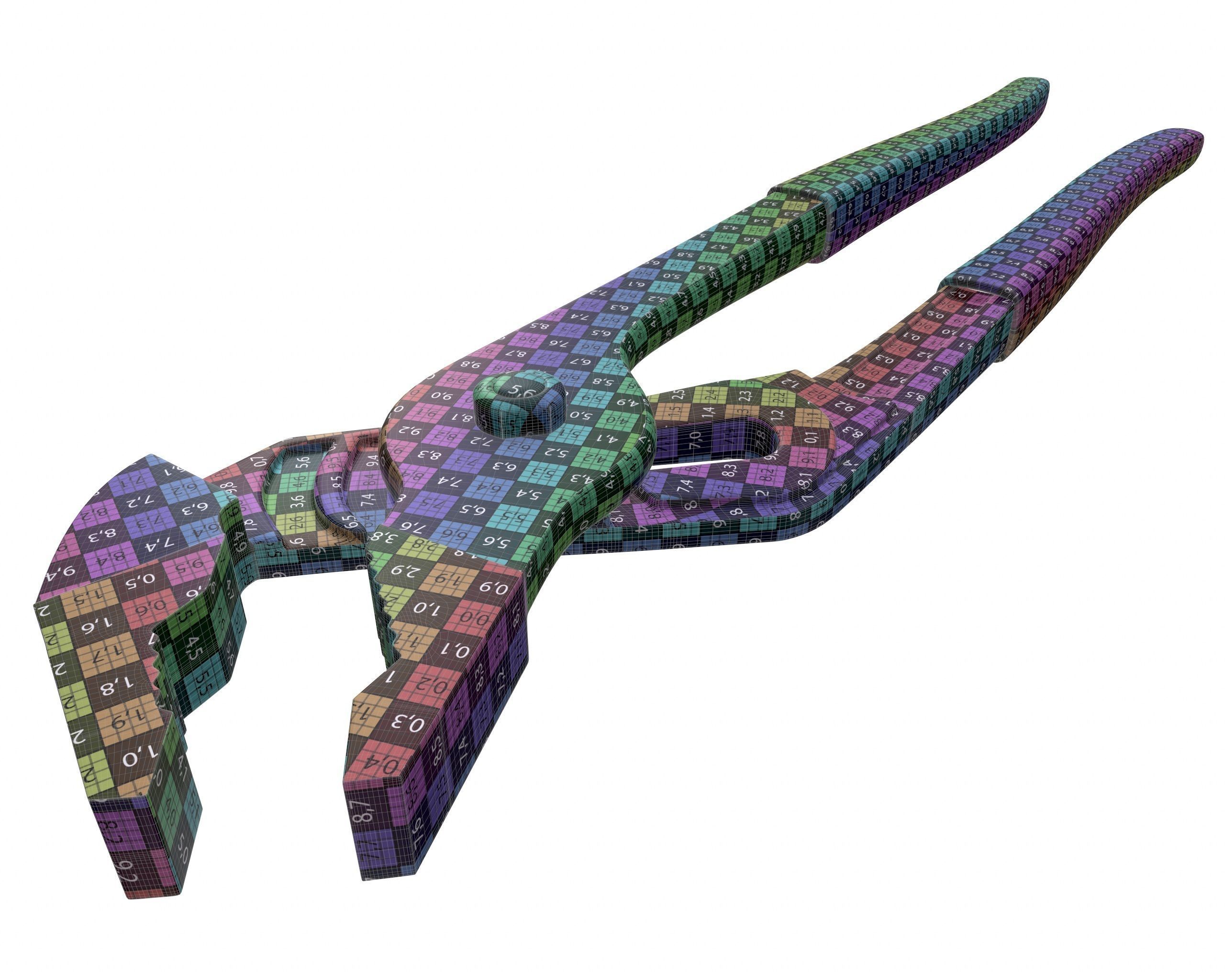 Groove Joint Water Pump Pliers 3D model_5