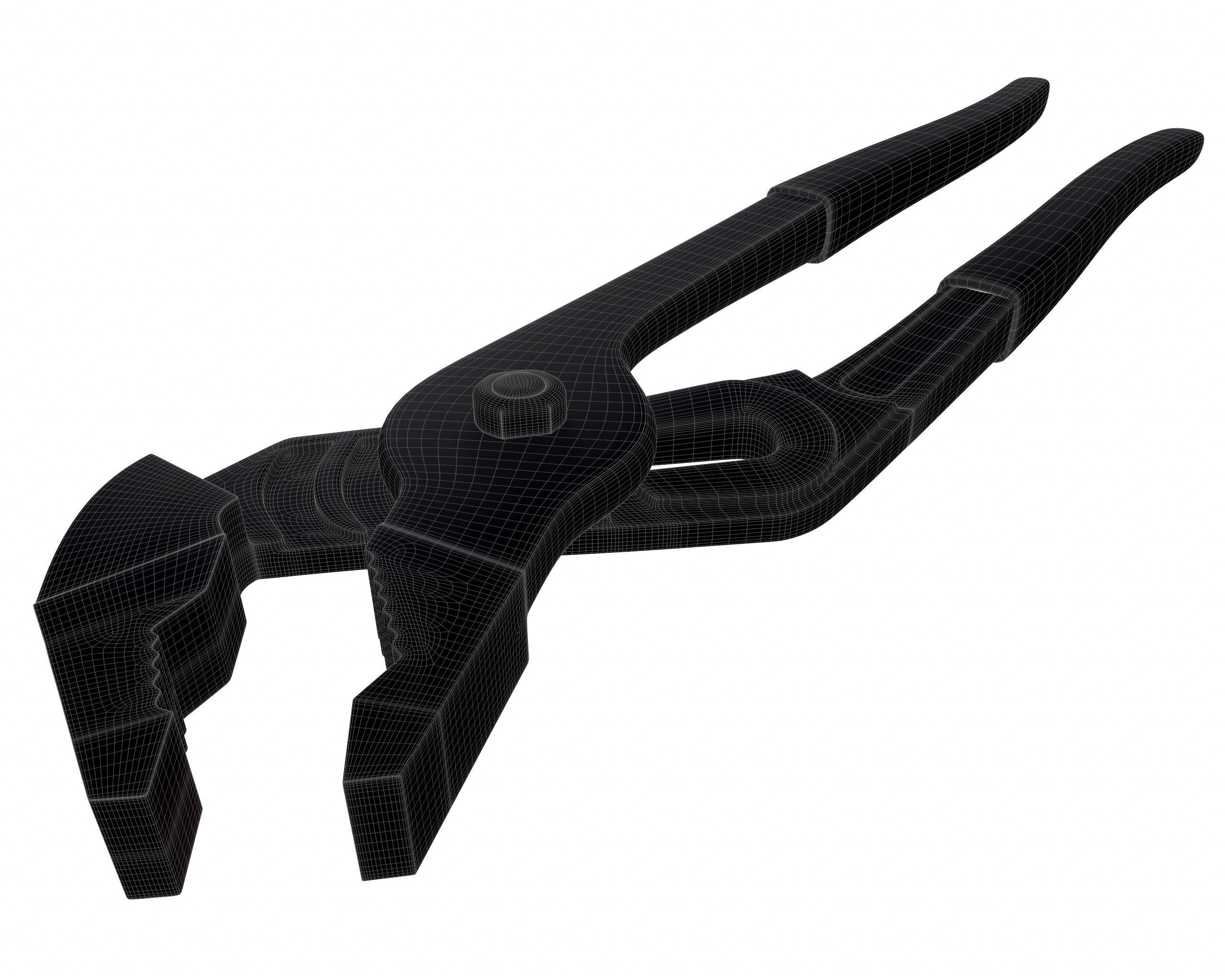 Groove Joint Water Pump Pliers 3D model_4