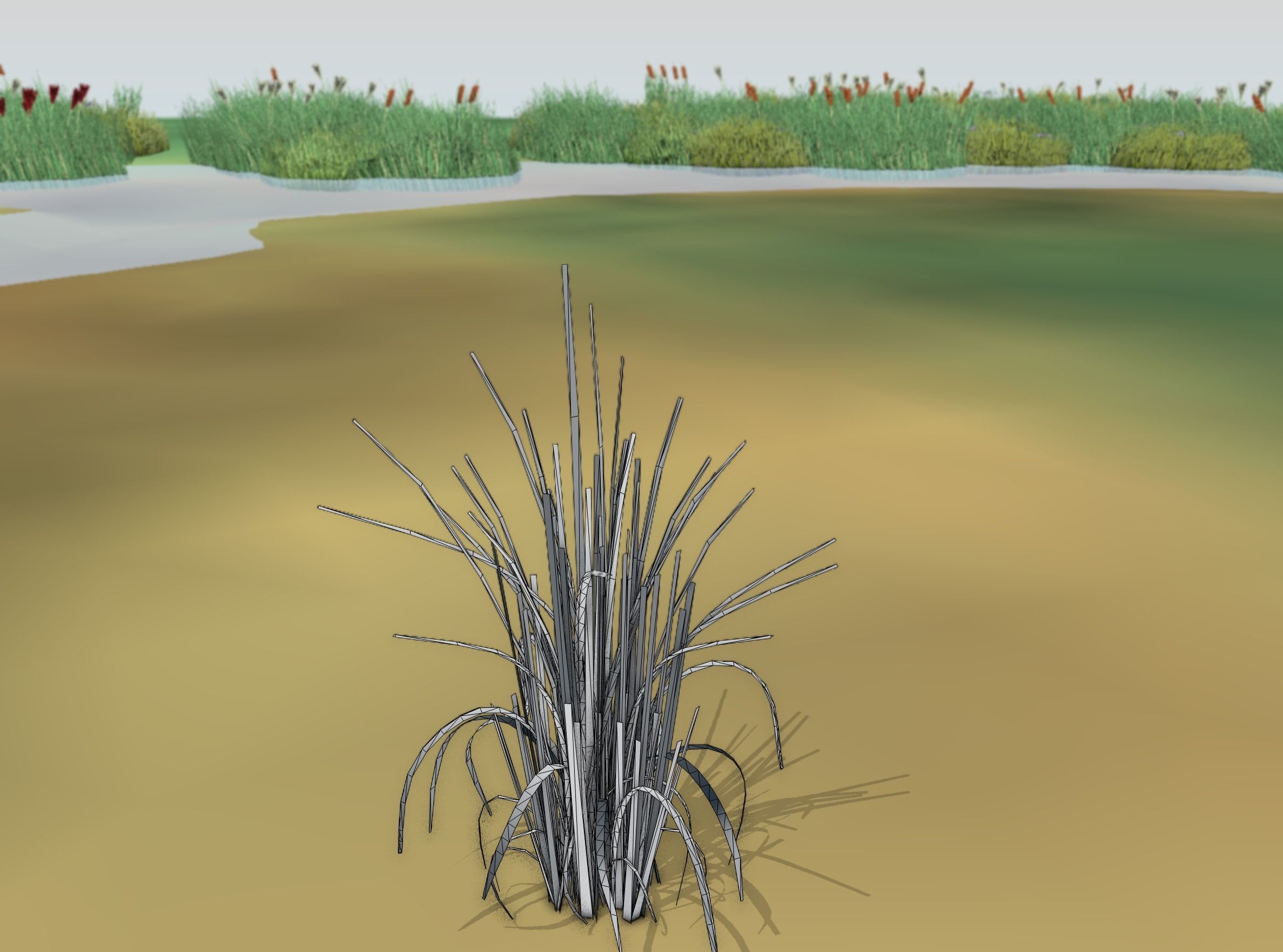 Reeds - Object 38 Low-poly 3D model_9
