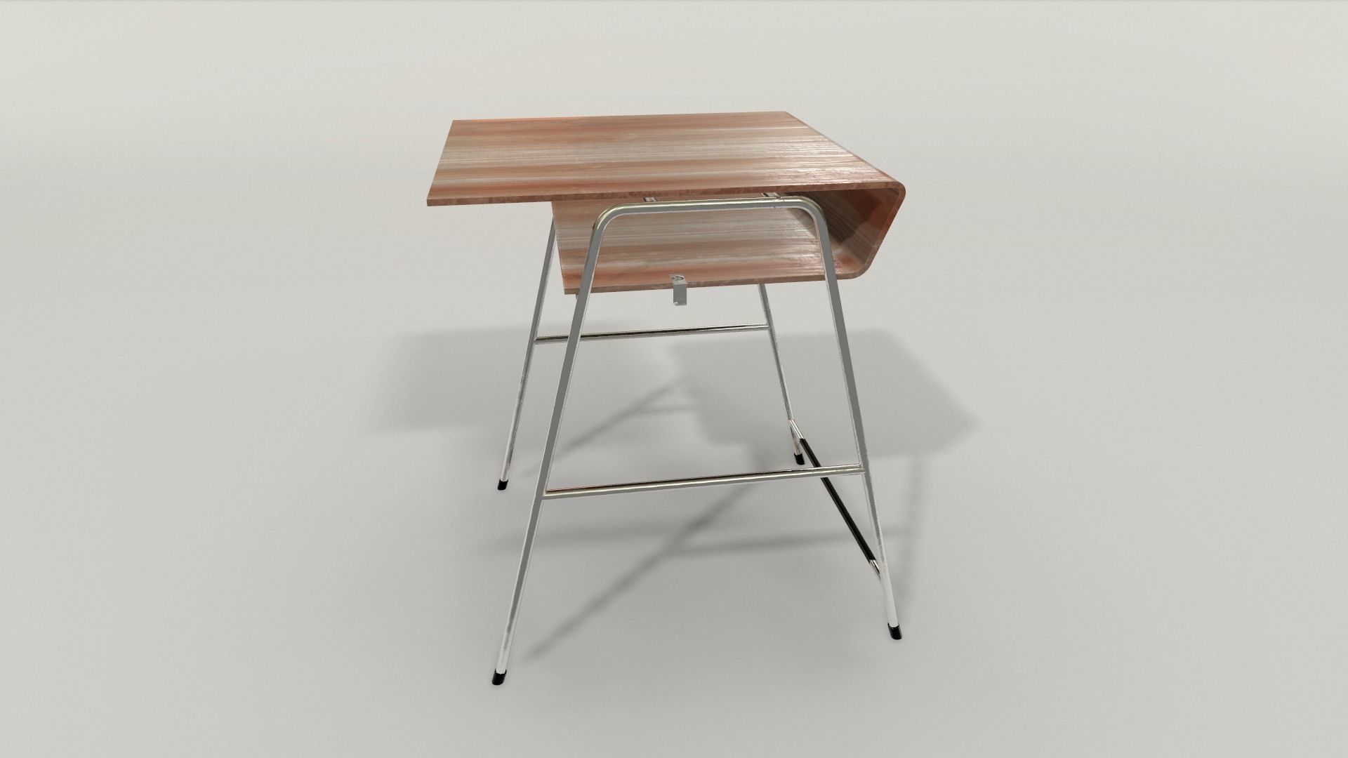  Student desk lowpoly 3D model  Low-poly 3D model_3
