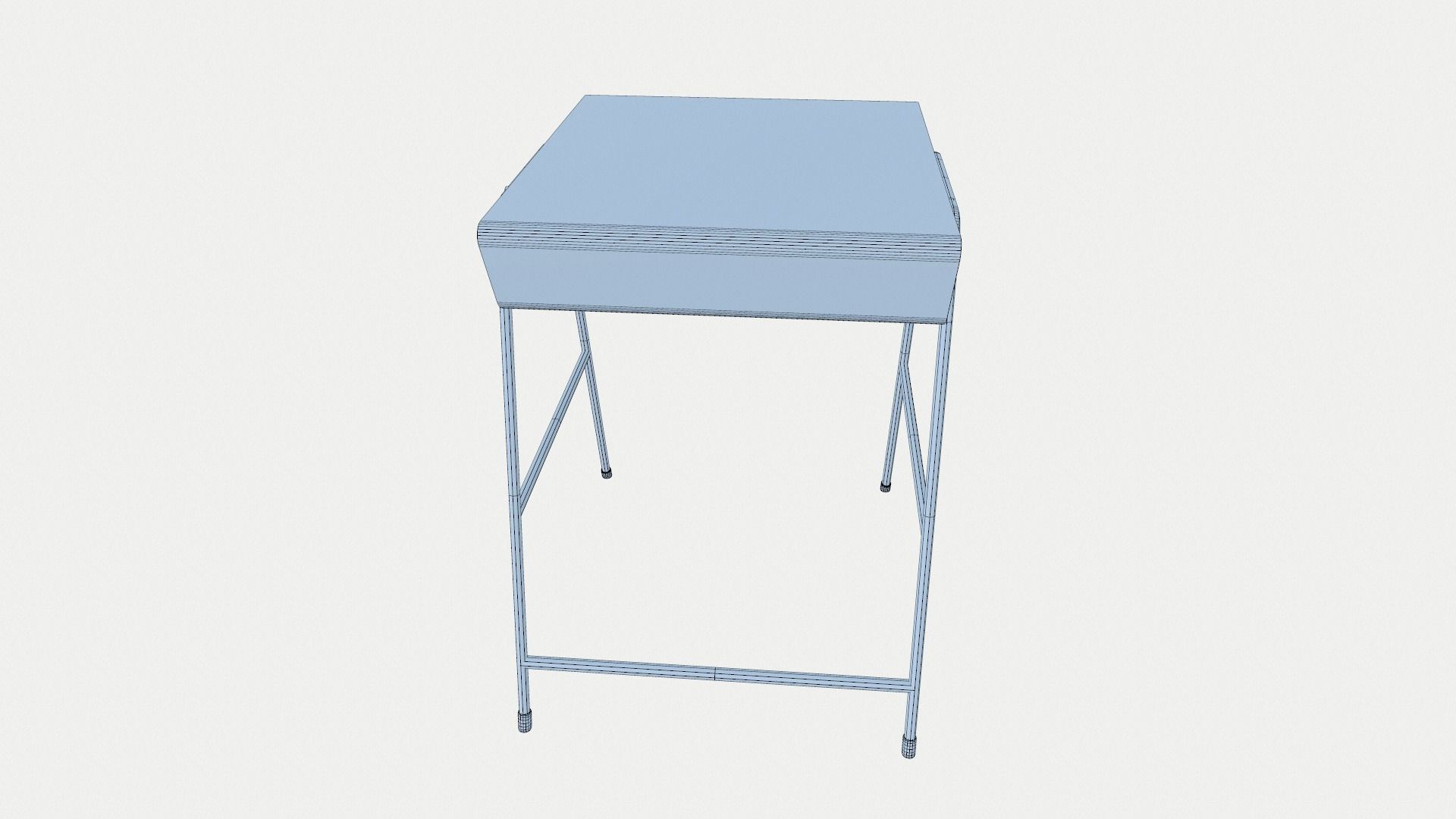  Student desk lowpoly 3D model  Low-poly 3D model_7