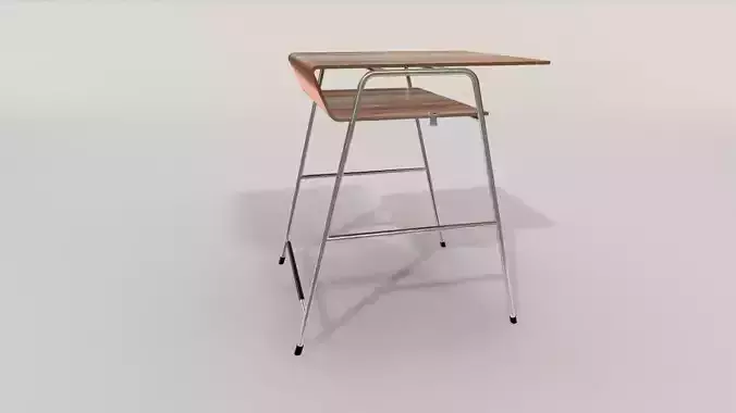  Student desk lowpoly 3D model 