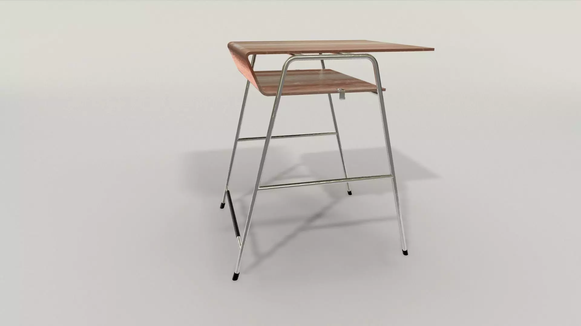  Student desk lowpoly 3D model  Low-poly 3D model_0