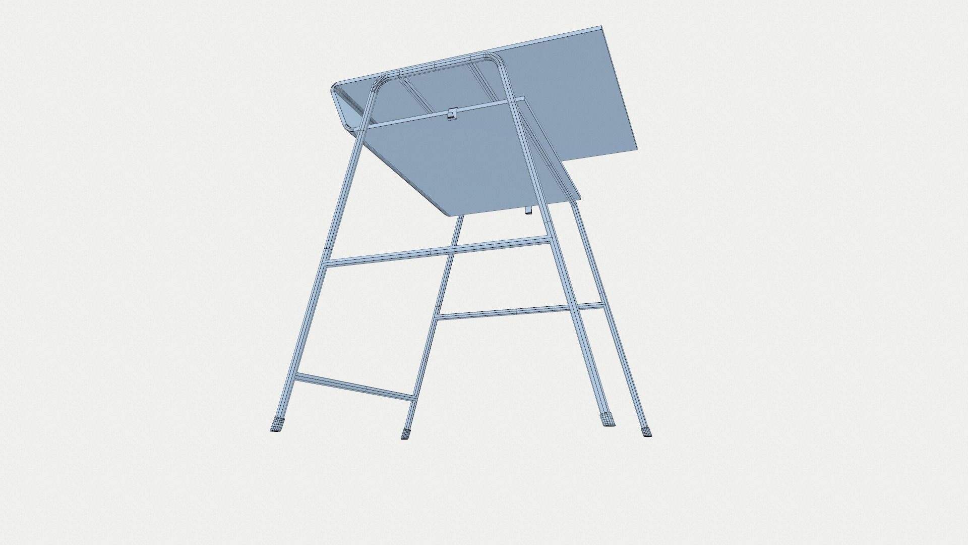  Student desk lowpoly 3D model  Low-poly 3D model_8