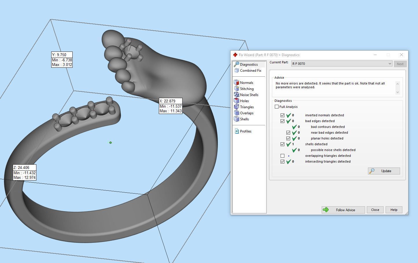 Baby Foot Ring R 0138 3D print model_7