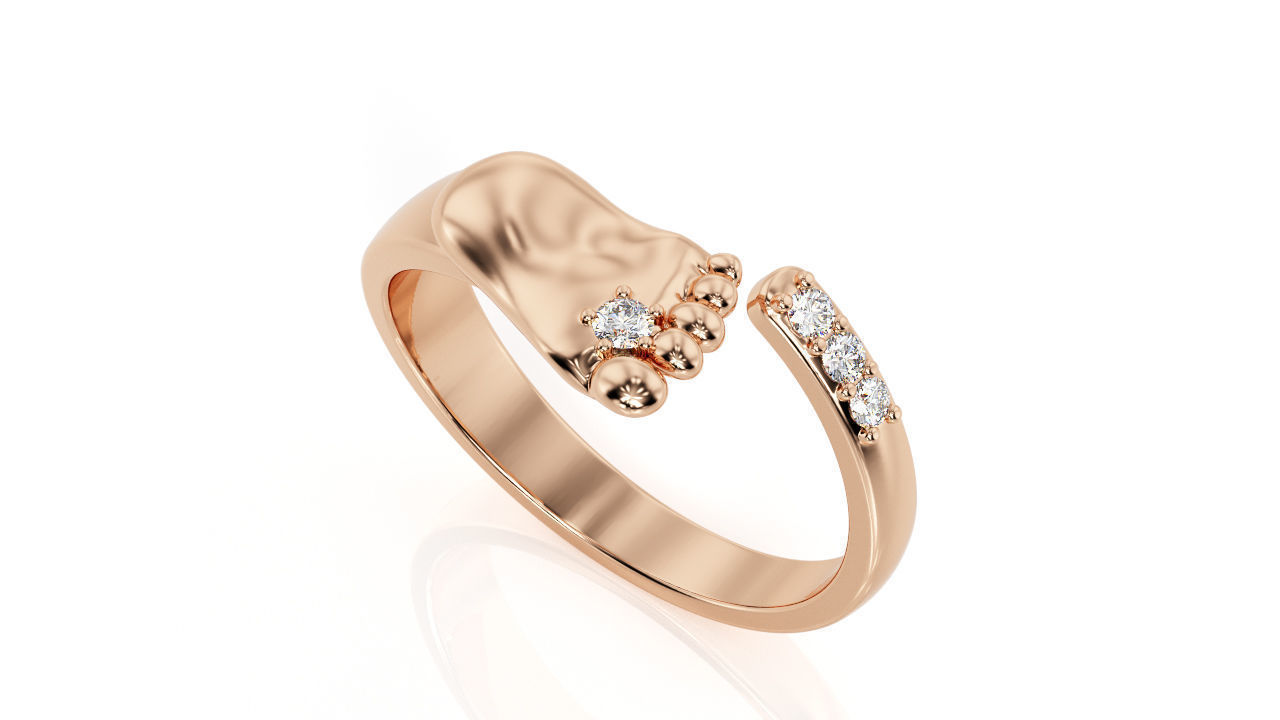 Baby Foot Ring R 0138 3D print model_1