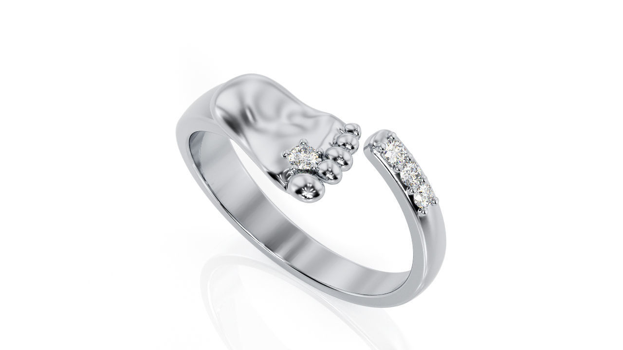 Baby Foot Ring R 0138 3D print model_2