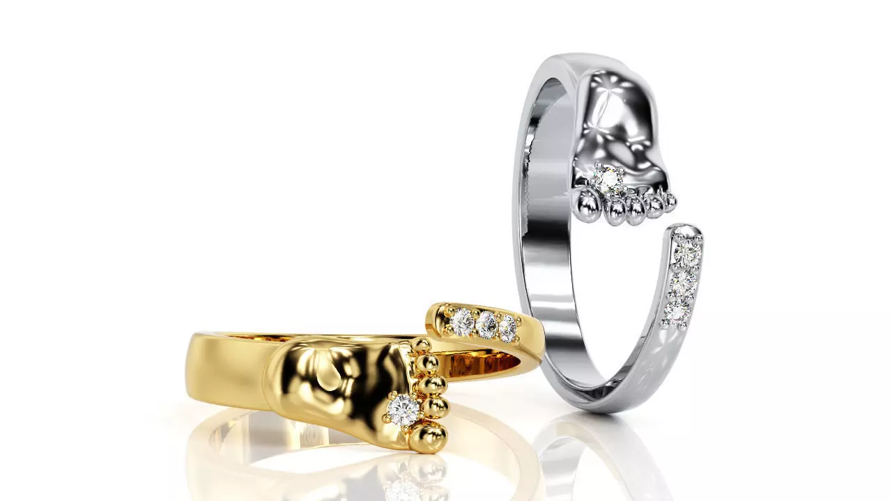 Baby Foot Ring R 0138 3D print model_0