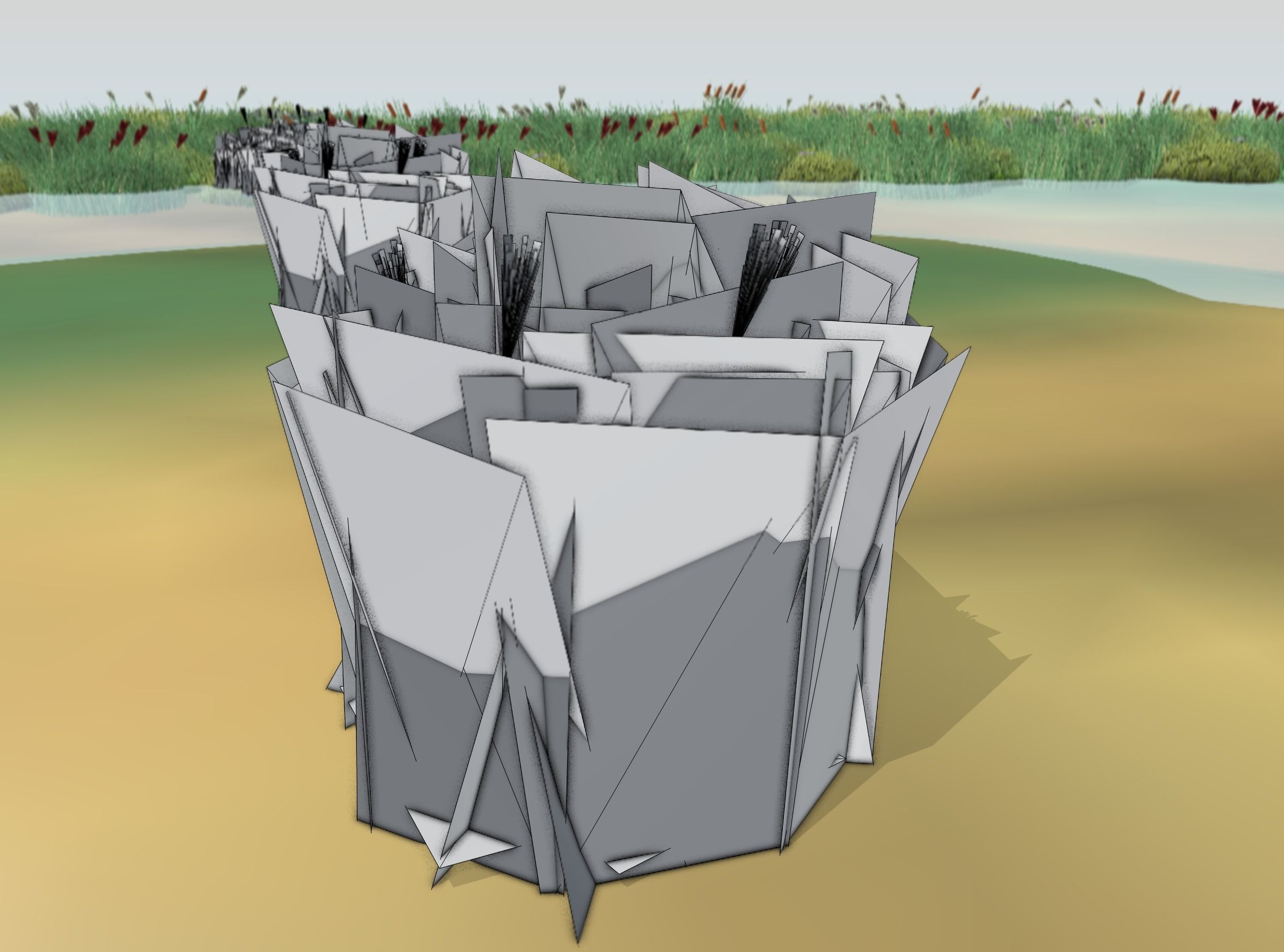 Reeds - Object 53 Low-poly 3D model_7