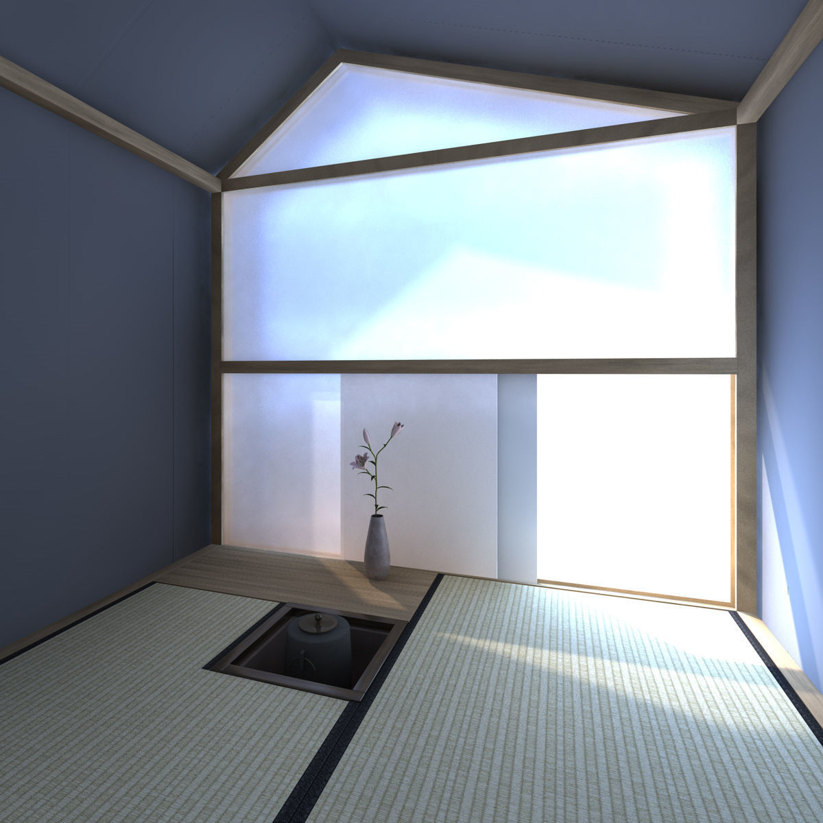 Modern Teahouse No 1 - Small ChaShitsu - tea house 3D model_2