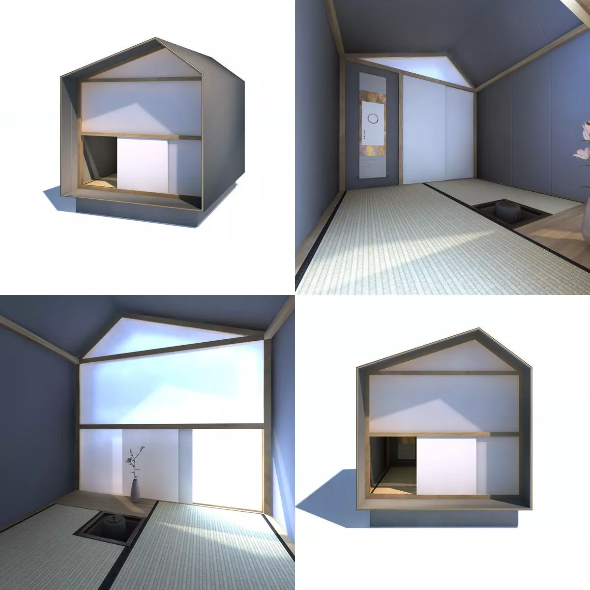 Modern Teahouse No 1 - Small ChaShitsu - tea house 3D model_0