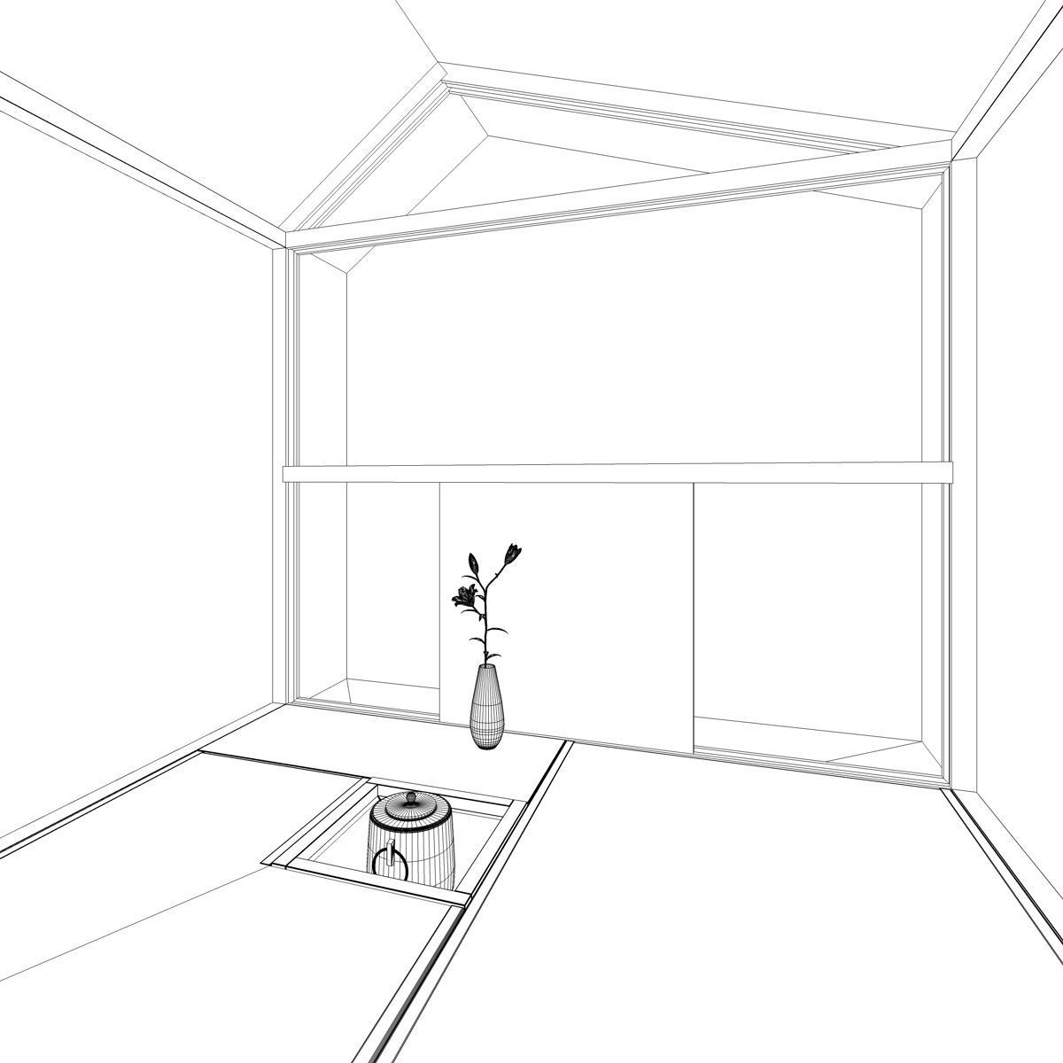 Modern Teahouse No 1 - Small ChaShitsu - tea house 3D model_7