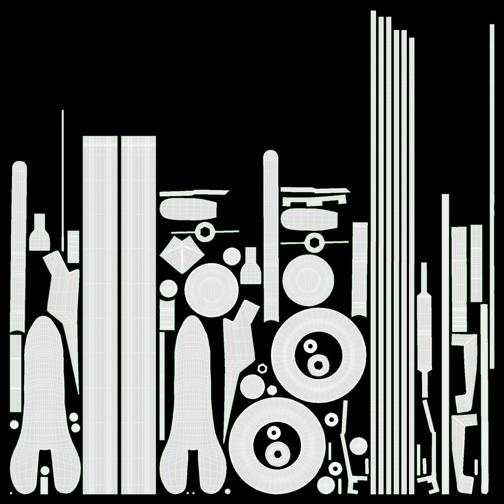 Skeleton Type Manual Caulking Gun 3D model_11