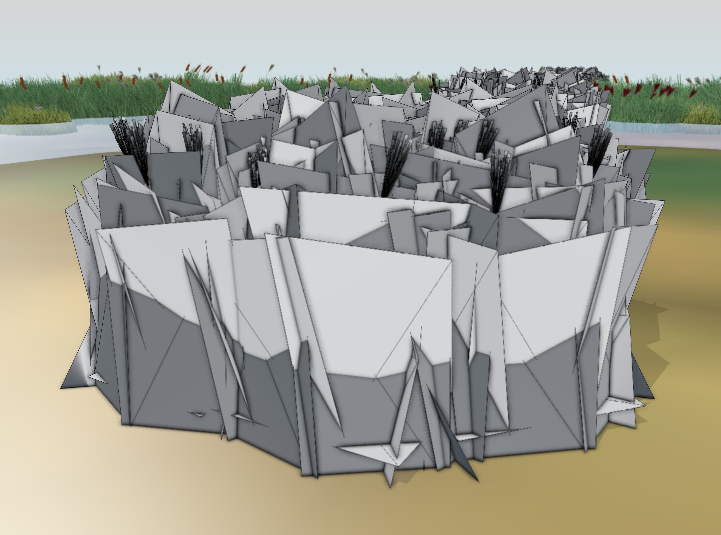 Reeds - Object 58 Low-poly 3D model_8