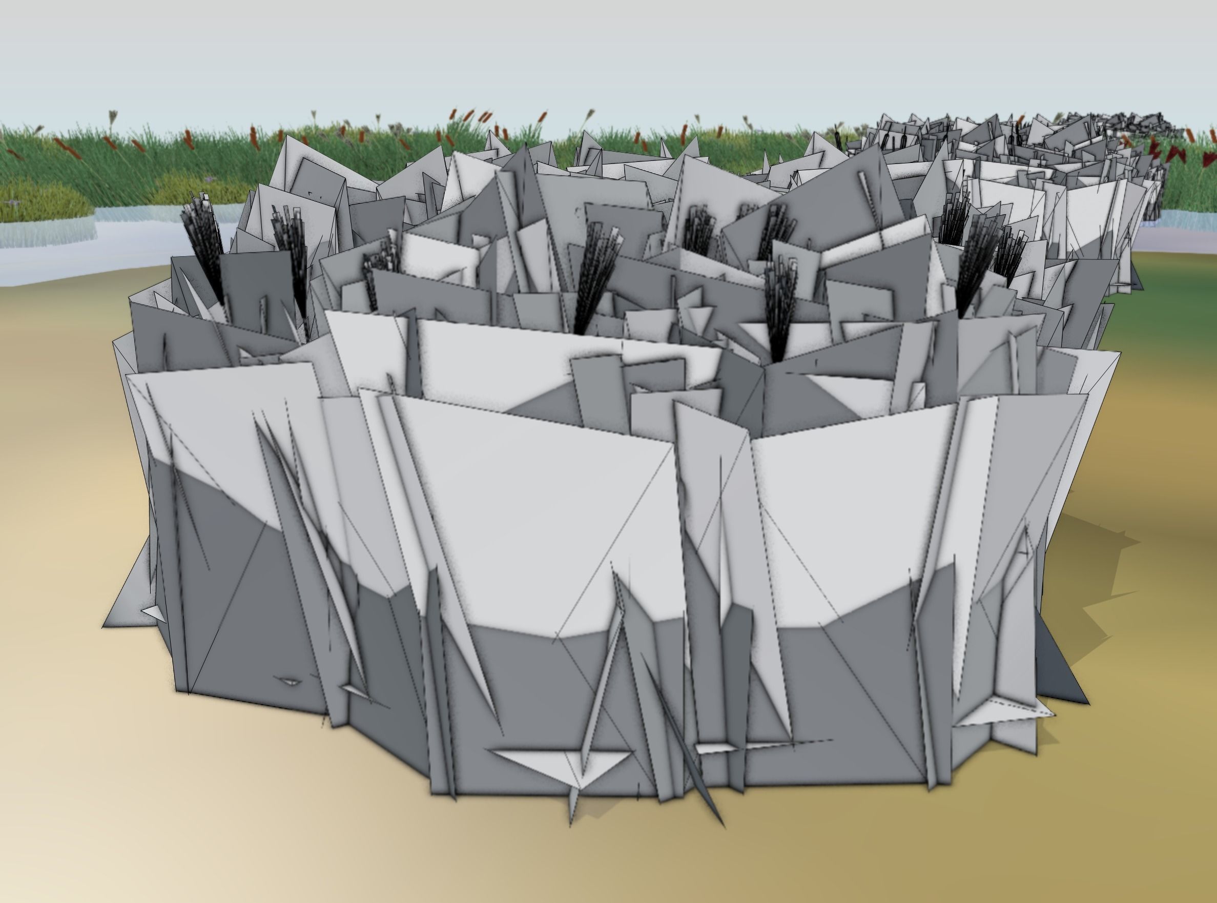 Reeds - Object 58 Low-poly 3D model_2