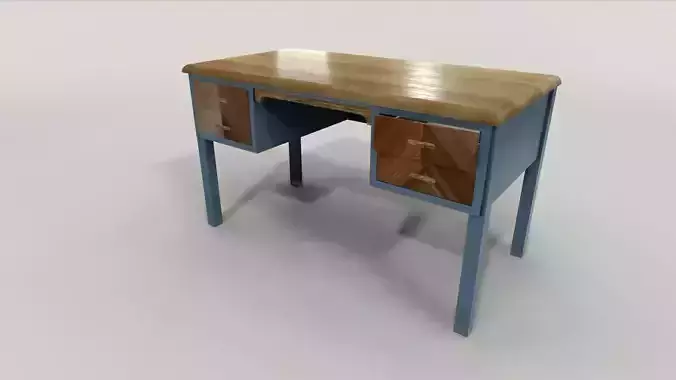 Teacher desk lowpoly 3D model