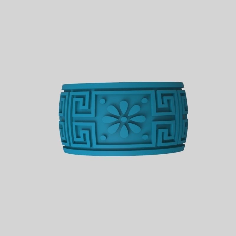 Women ring with ornament enamel 3dm stl 3D print model 3D print model_9