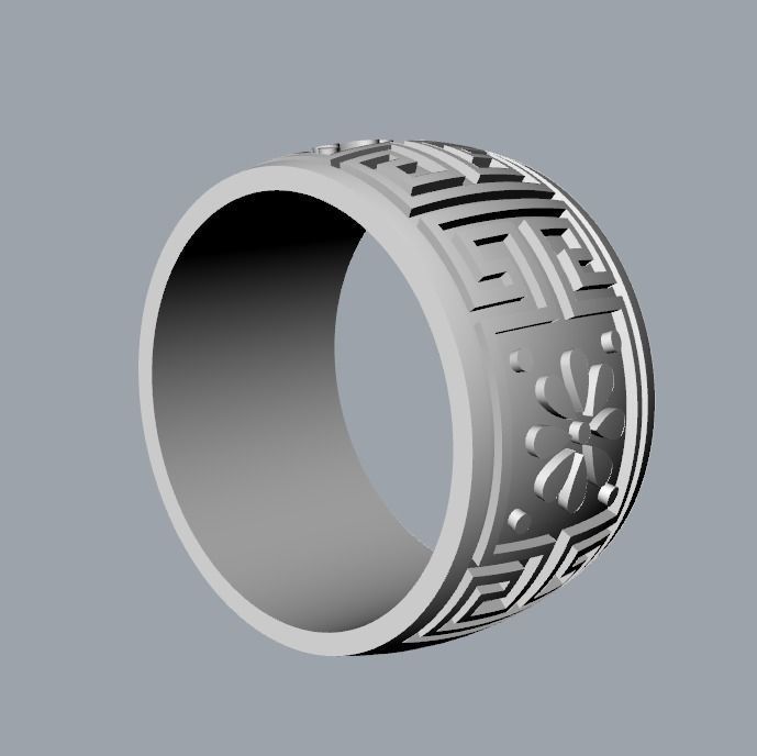 Women ring with ornament enamel 3dm stl 3D print model 3D print model_13