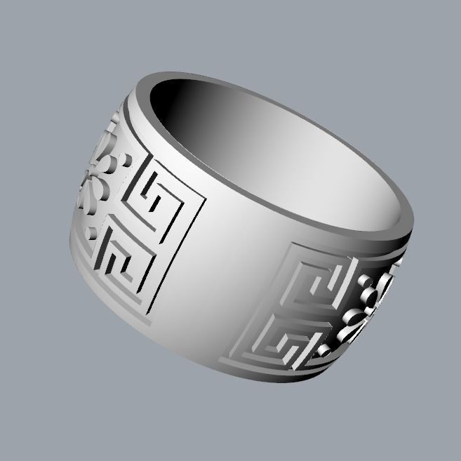 Women ring with ornament enamel 3dm stl 3D print model 3D print model_14