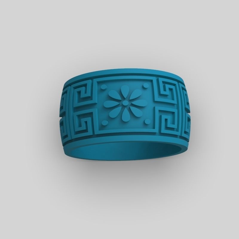 Women ring with ornament enamel 3dm stl 3D print model 3D print model_7