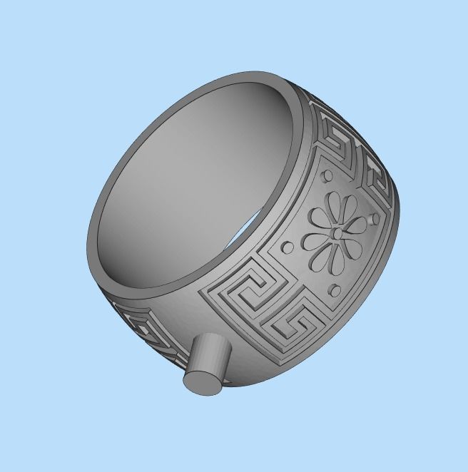 Women ring with ornament enamel 3dm stl 3D print model 3D print model_16