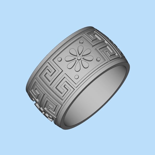 Women ring with ornament enamel 3dm stl 3D print model 3D print model_17