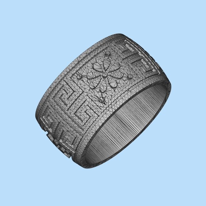 Women ring with ornament enamel 3dm stl 3D print model 3D print model_18
