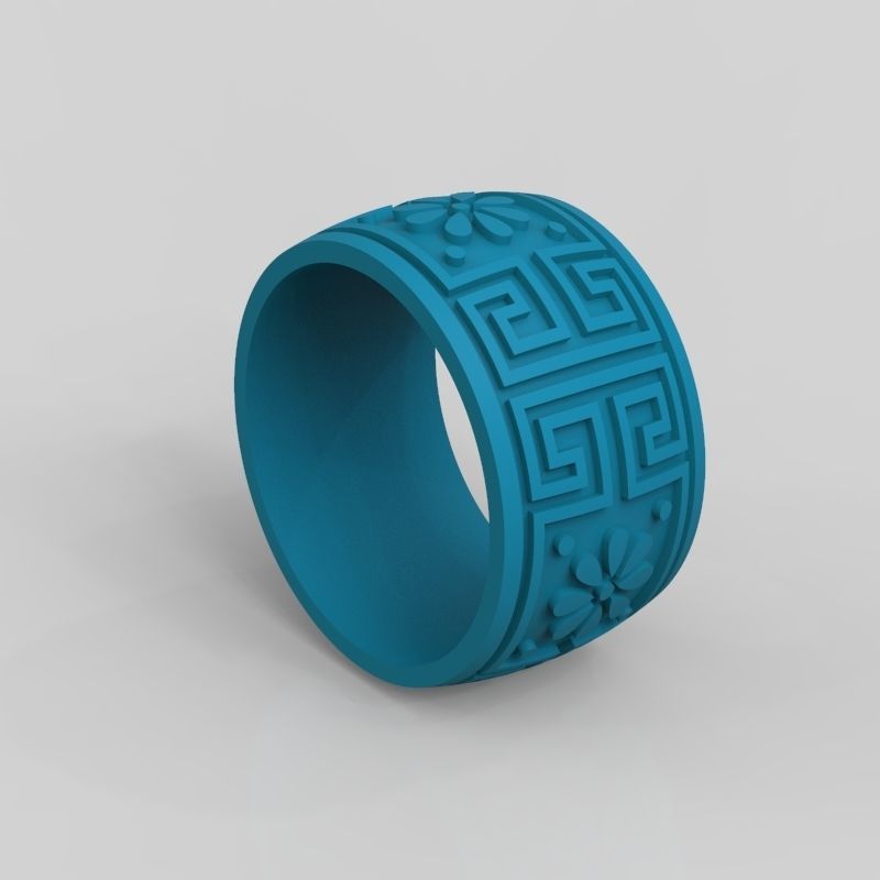 Women ring with ornament enamel 3dm stl 3D print model 3D print model_8