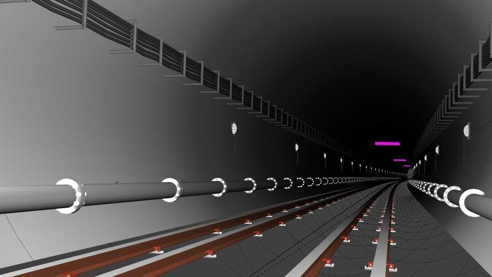 Tunel train tunnel 3D model_3