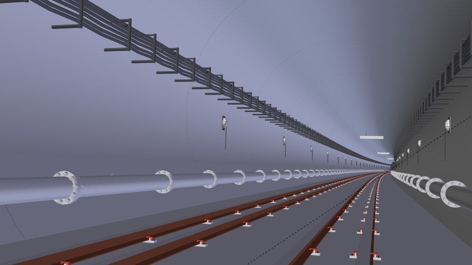 Tunel train tunnel 3D model_2