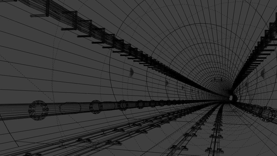 Tunel train tunnel 3D model_1
