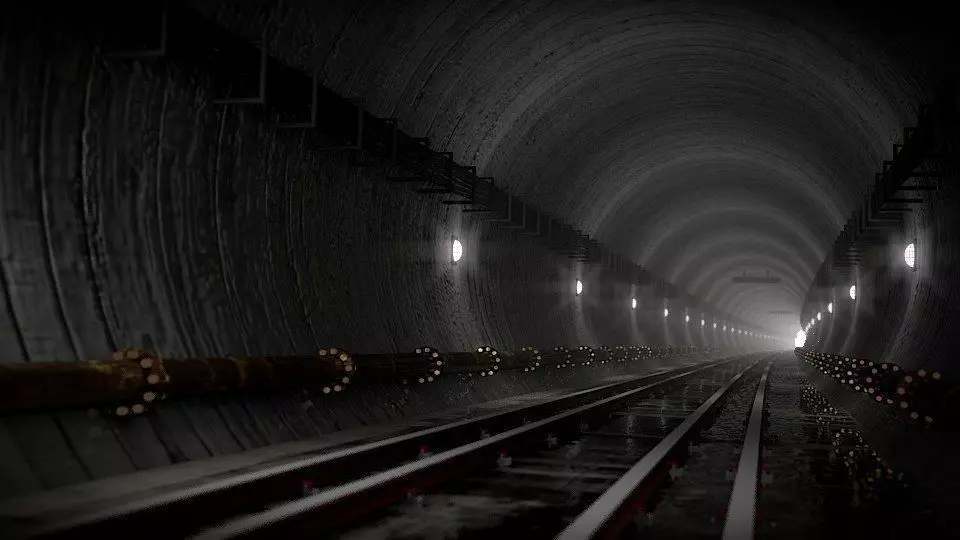 Tunel train tunnel 3D model_0