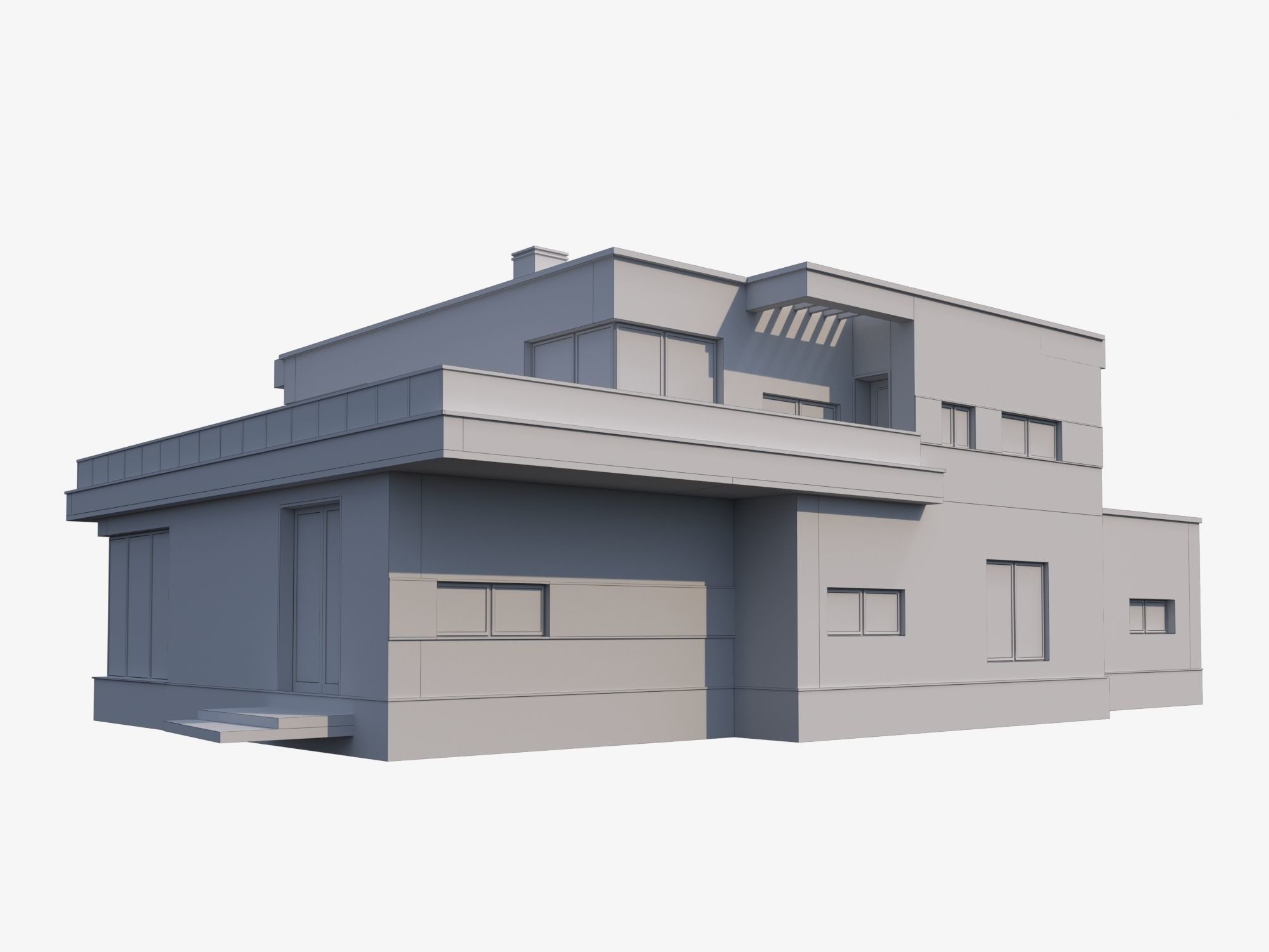 Modern House model Contemporary 3D model_3