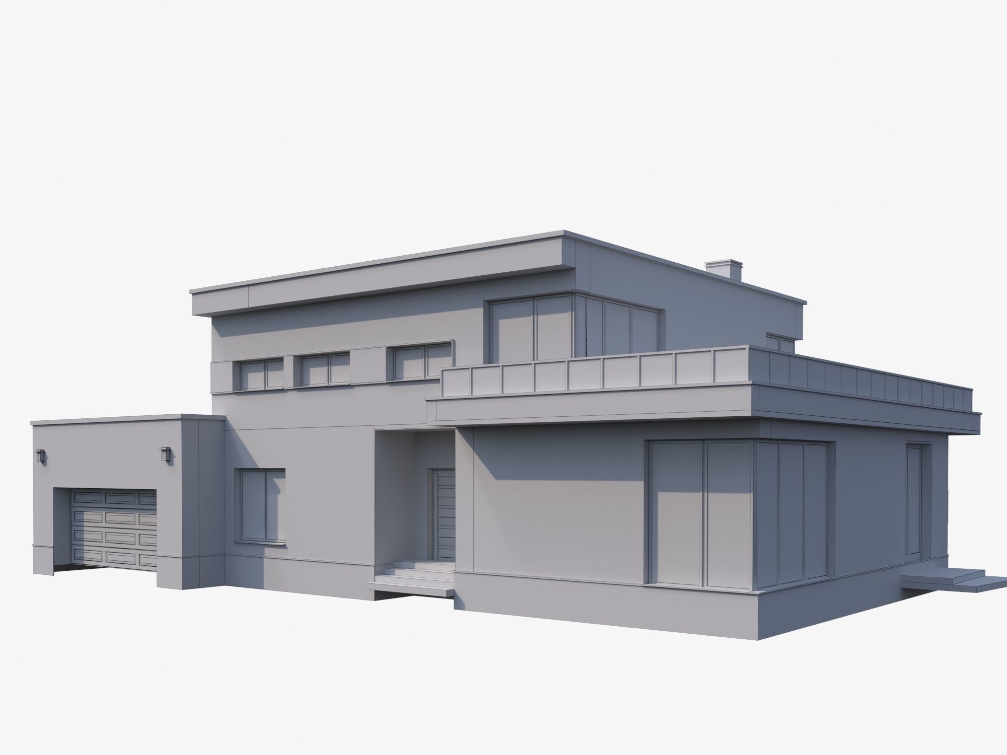 Modern House model Contemporary 3D model_1