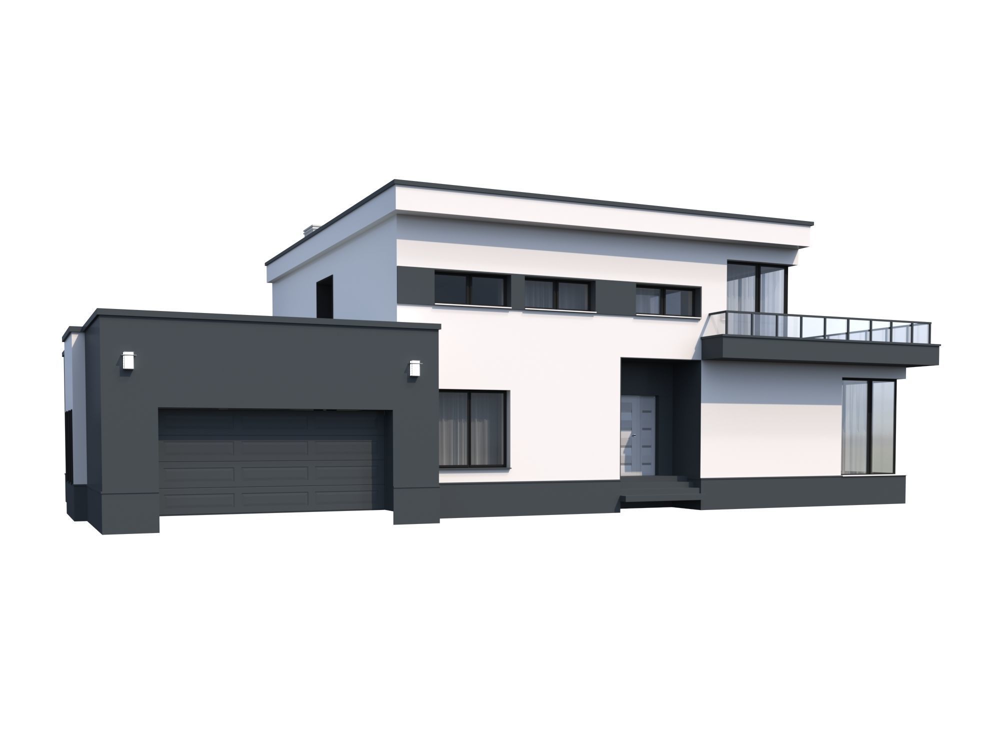 Modern House model Contemporary 3D model_4