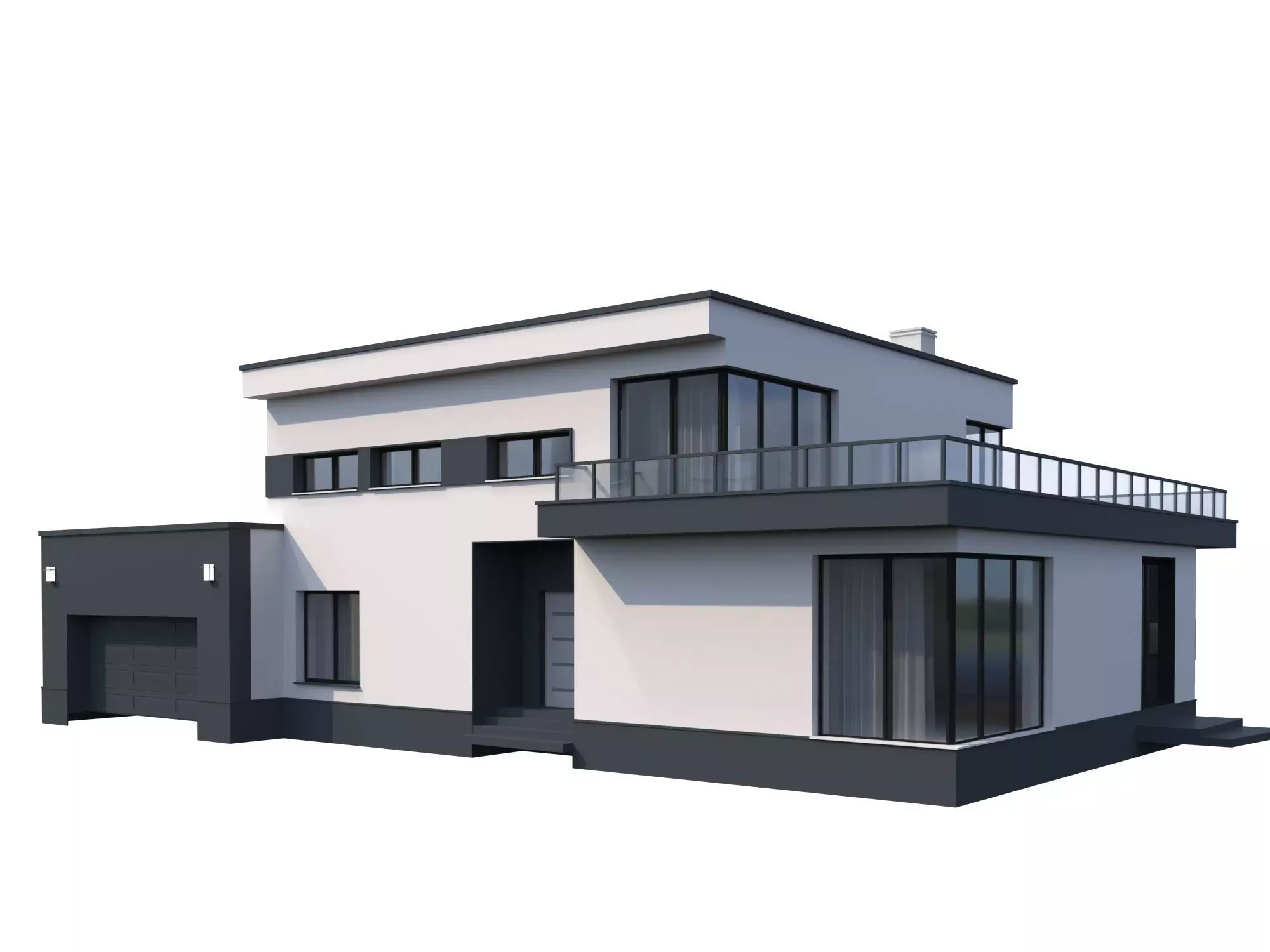 Modern House model Contemporary 3D model_0