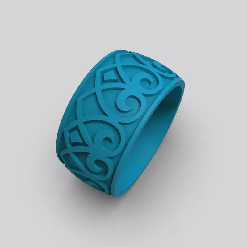 design Women ring with ornament 3dm stl 3D print model Free 3D print model
