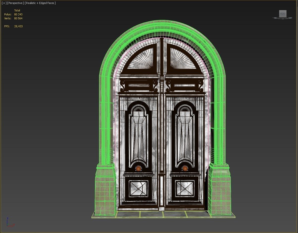  Entrance classic door 13 3D model_11