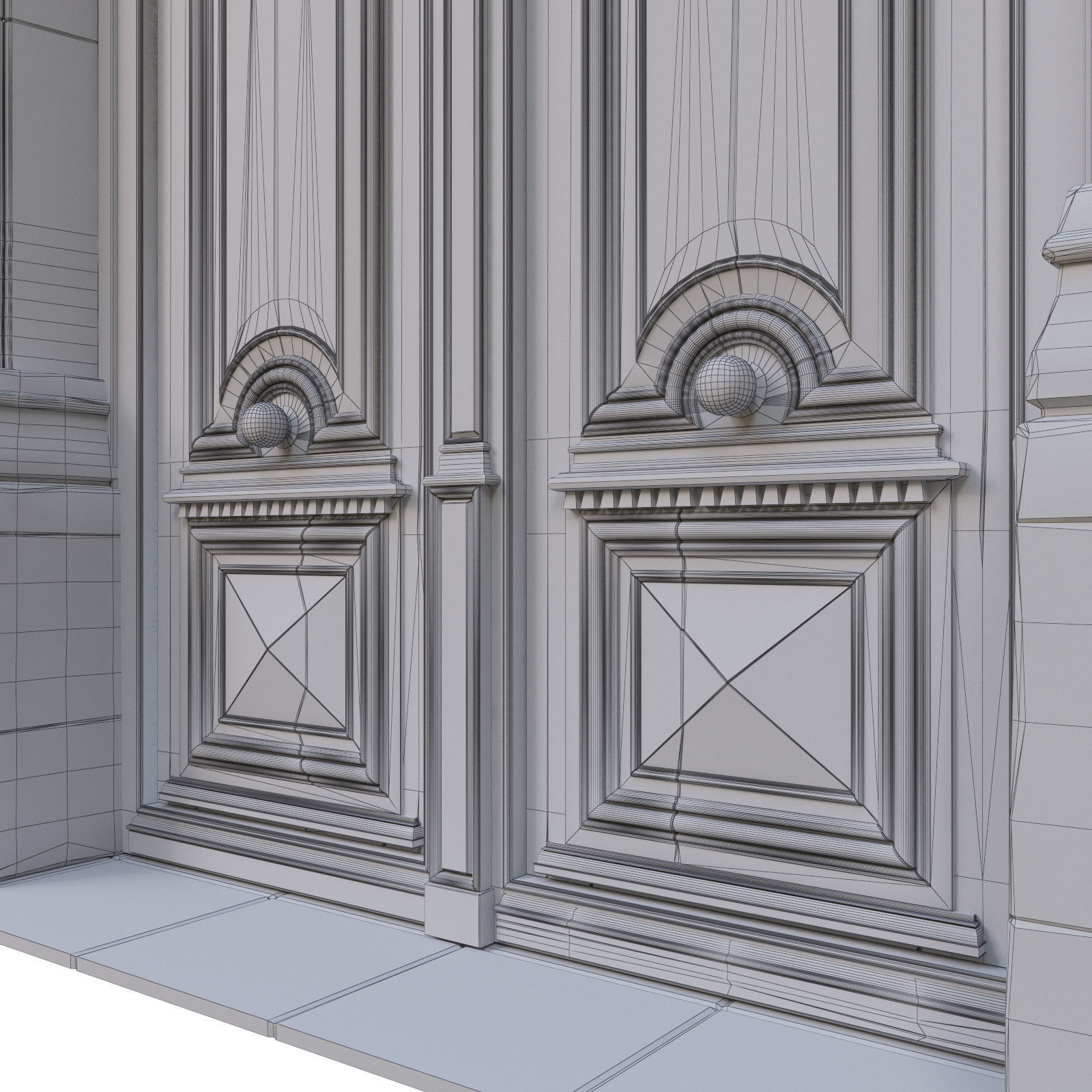  Entrance classic door 13 3D model_7