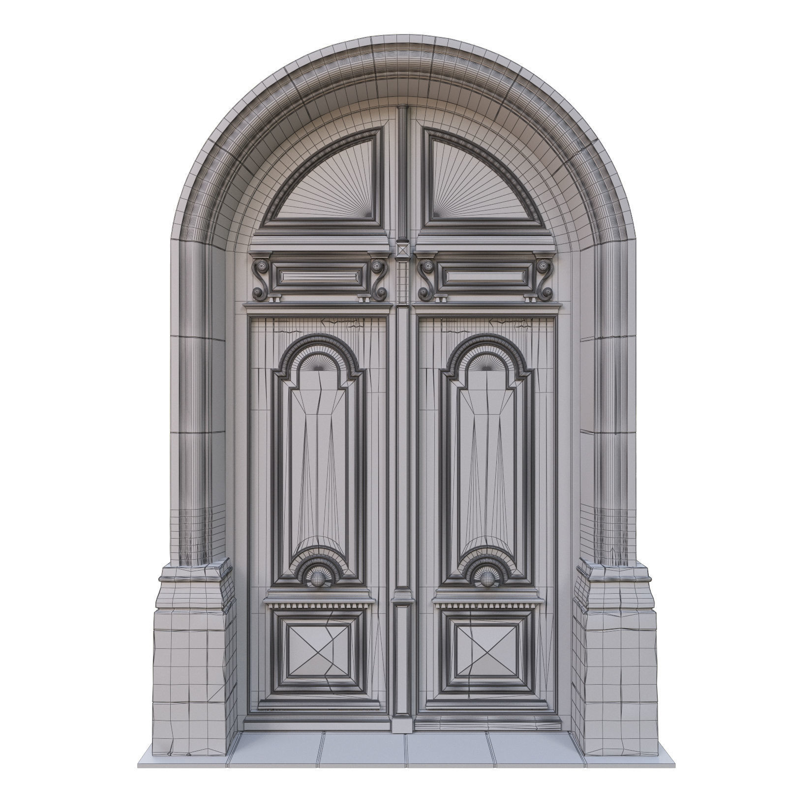  Entrance classic door 13 3D model_5