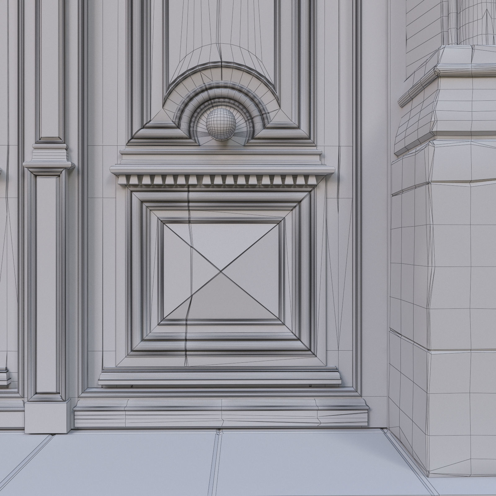  Entrance classic door 13 3D model_8