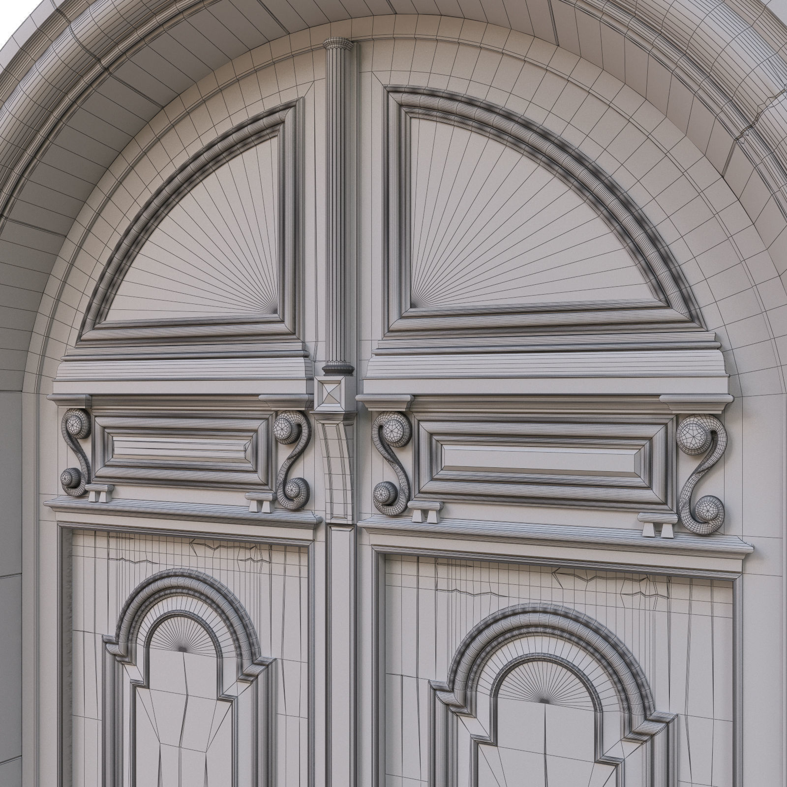  Entrance classic door 13 3D model_9