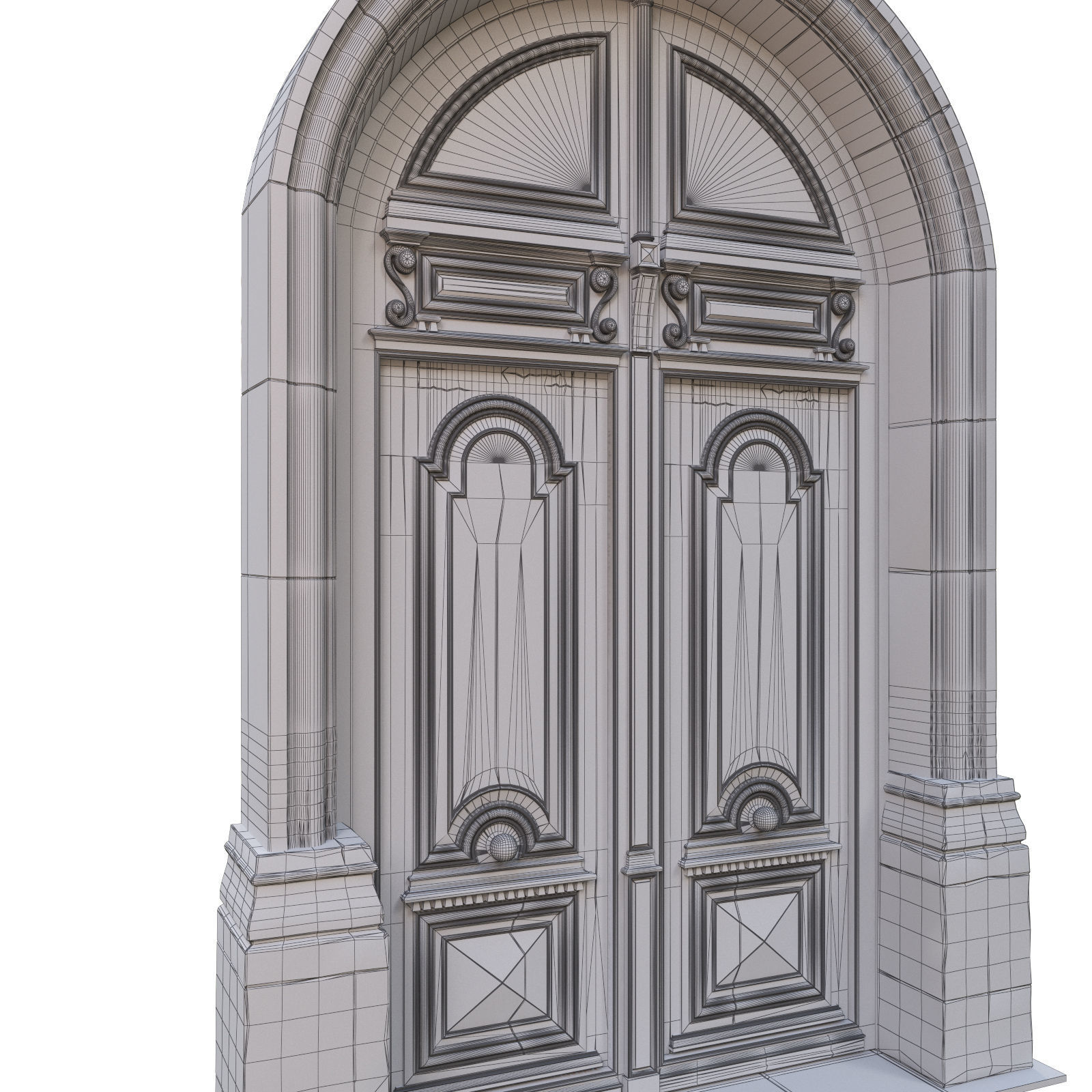  Entrance classic door 13 3D model_6