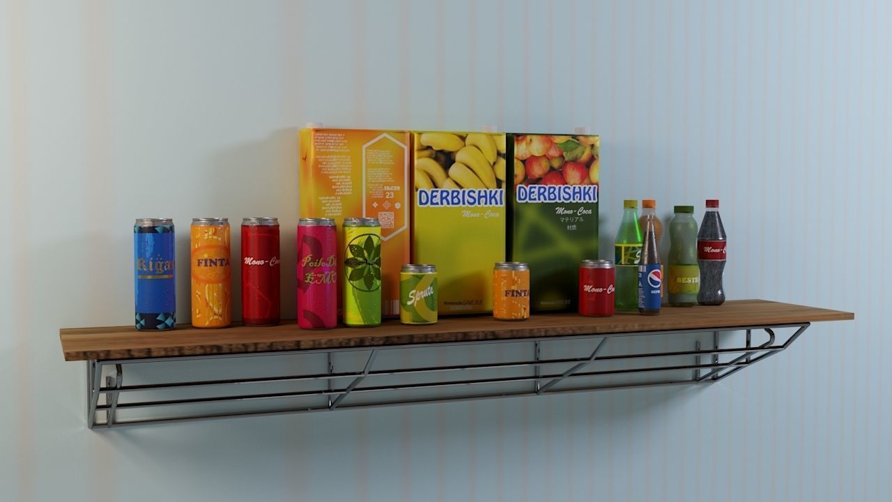 Set of bottles  3D model_3