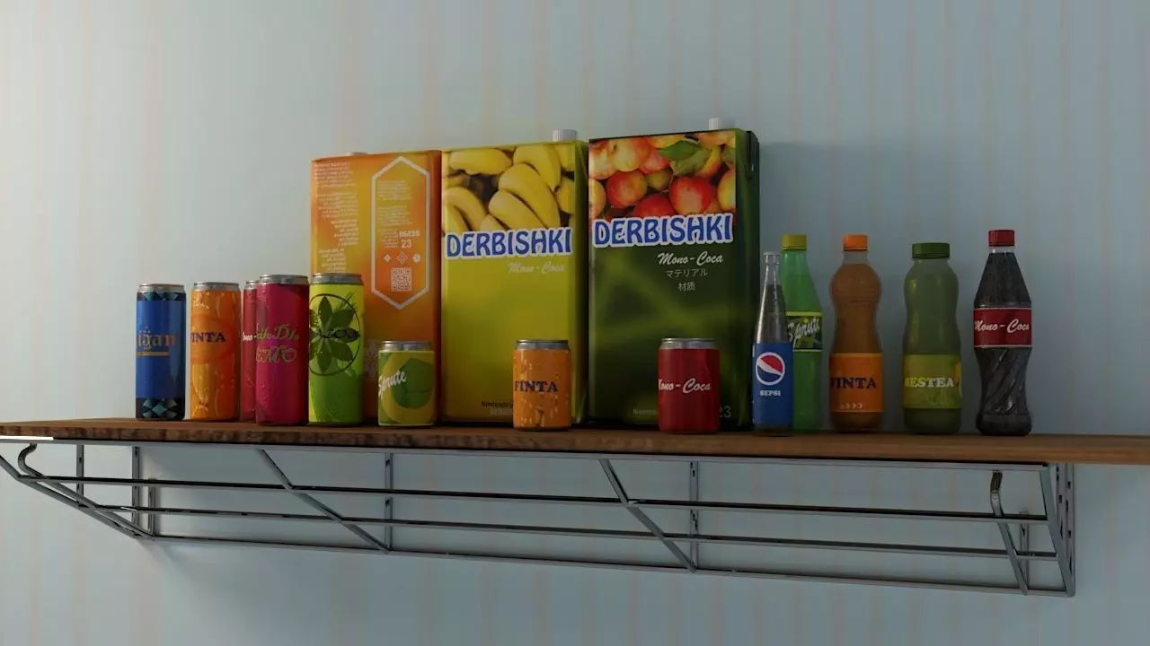 Set of bottles  3D model_0