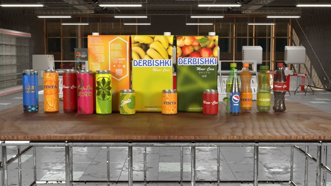 Set of bottles  3D model_5