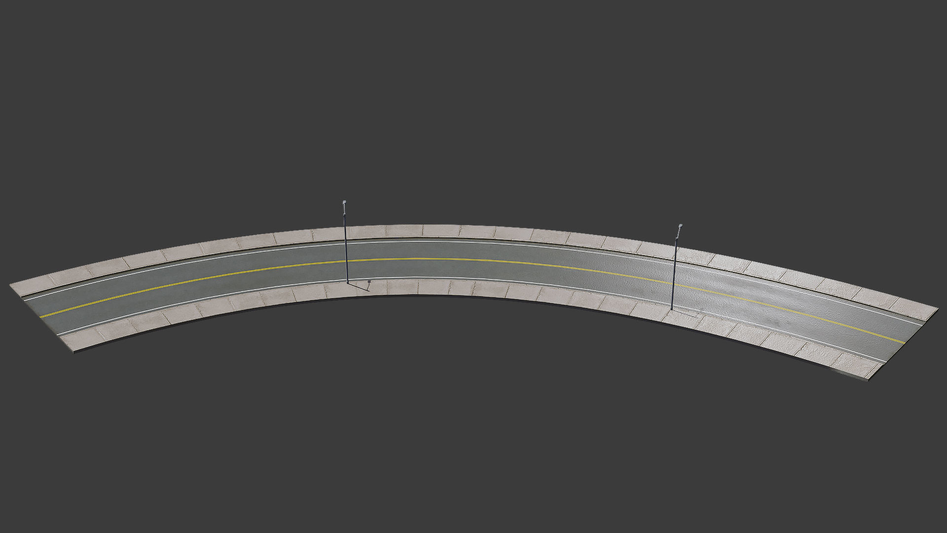 Road Pack - Extended Low-poly 3D model_9