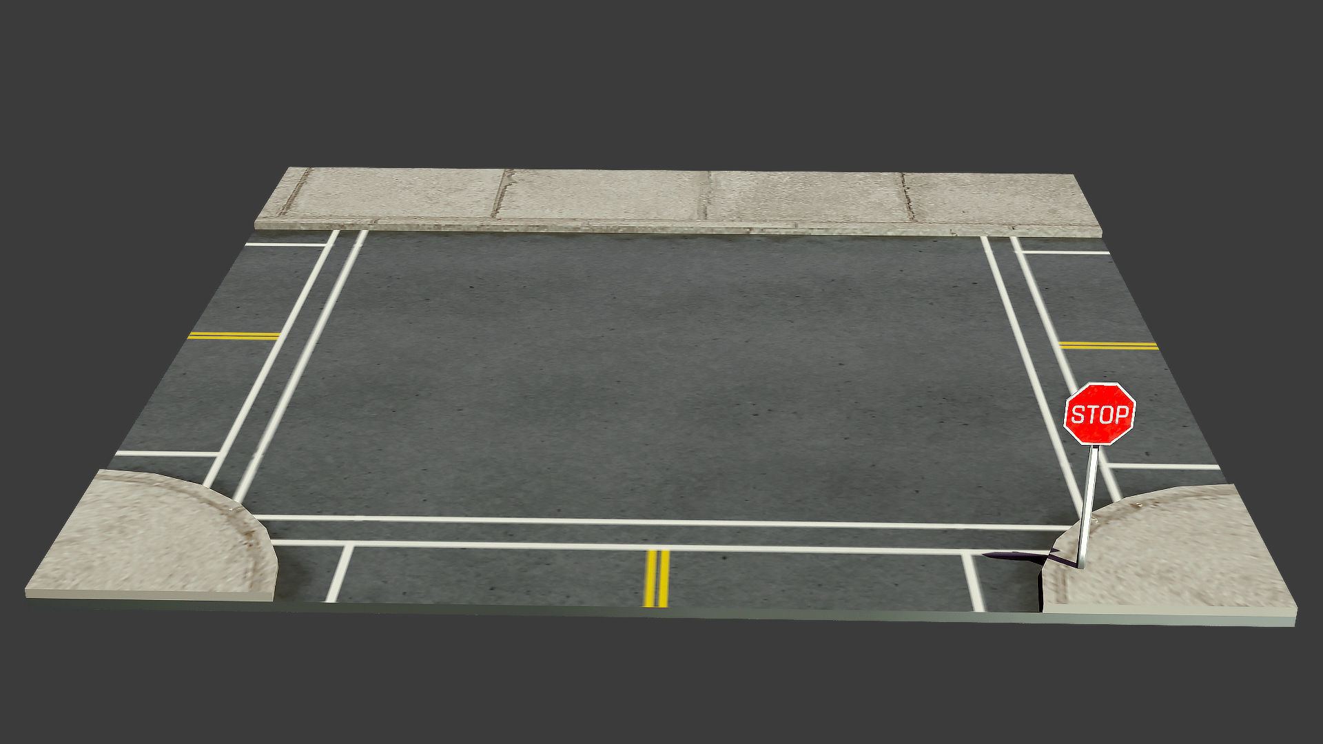 Road Pack - Extended Low-poly 3D model_14