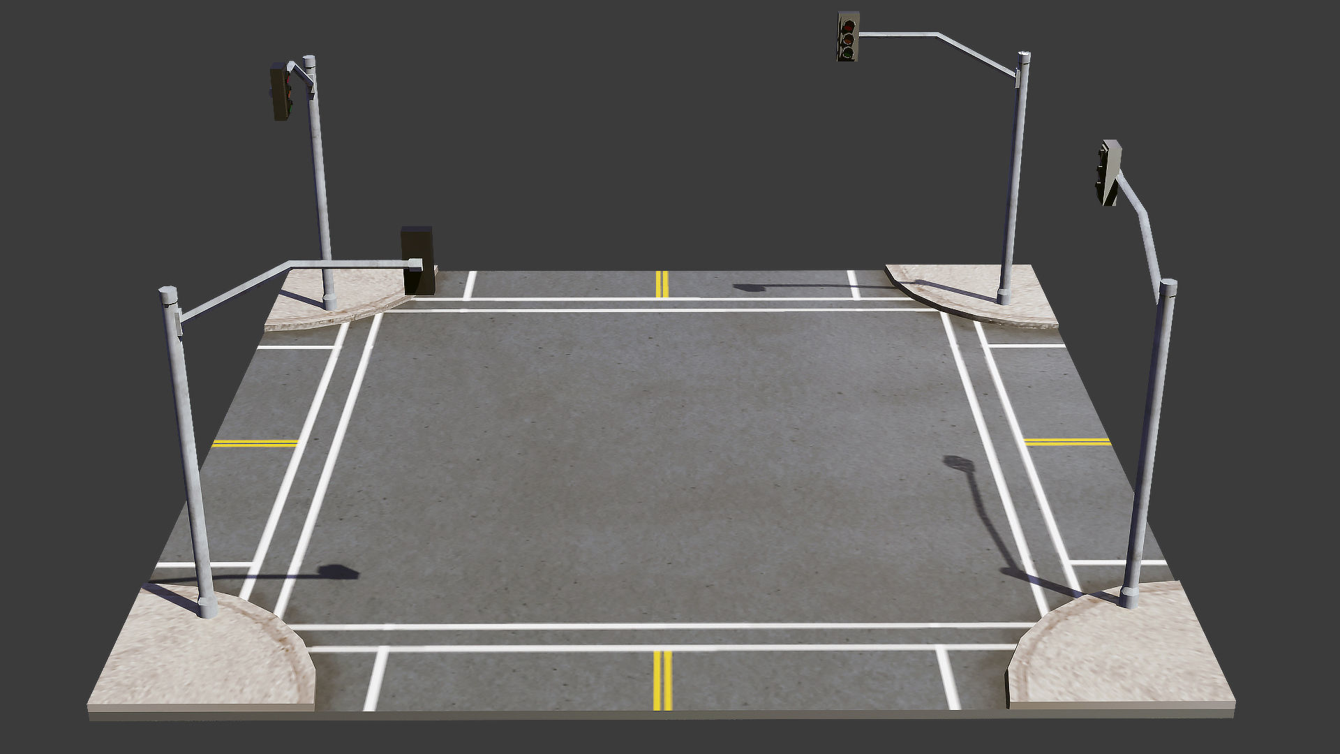 Road Pack - Extended Low-poly 3D model_10