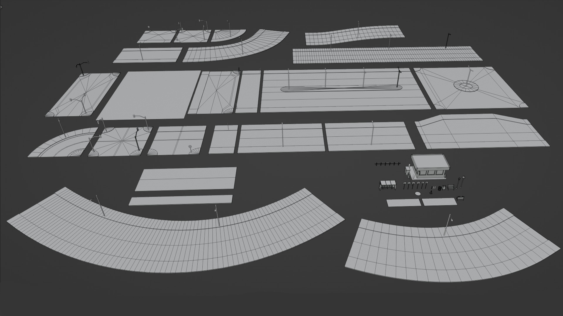 Road Pack - Extended Low-poly 3D model_32